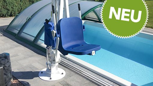 Anwendungsbeispiel für den Poollift TWISTER im Außenbereich